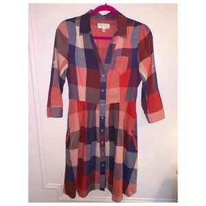 Anthropologie harvest plaid shirtdress